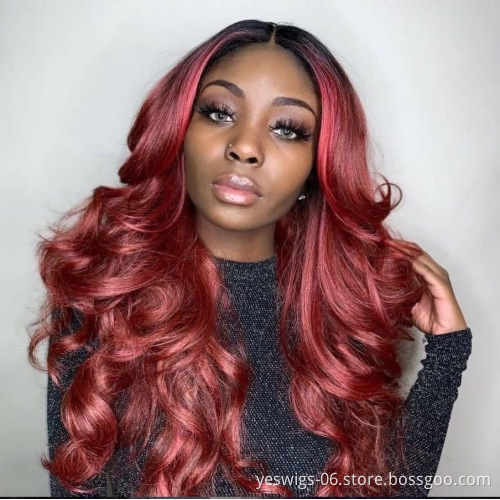 Good Quality Color 27# hair wig, wholesale Long Lace Front Human Hair Wig,Virgin Cuticle Aligned Full Lace Frontal Hair Wigs